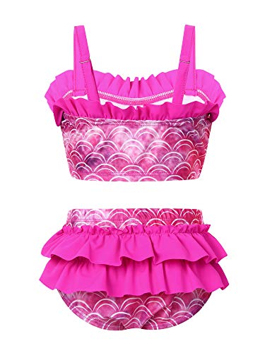 TiaoBug Traje de Baño Niña Sirena Bikini Set Niña Princesa Sirenita Bañador Disfraz Verano Bebé Niñas Rosado 12-18 Meses