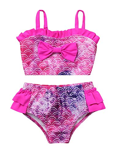 TiaoBug Traje de Baño Niña Sirena Bikini Set Niña Princesa Sirenita Bañador Disfraz Verano Bebé Niñas Rosado 12-18 Meses