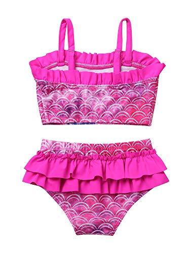 TiaoBug Traje de Baño Niña Sirena Bikini Set Niña Princesa Sirenita Bañador Disfraz Verano Bebé Niñas Rosado 12-18 Meses