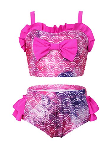 TiaoBug Traje de Baño Niña Sirena Bikini Set Niña Princesa Sirenita Bañador Disfraz Verano Bebé Niñas Rosado 12-18 Meses