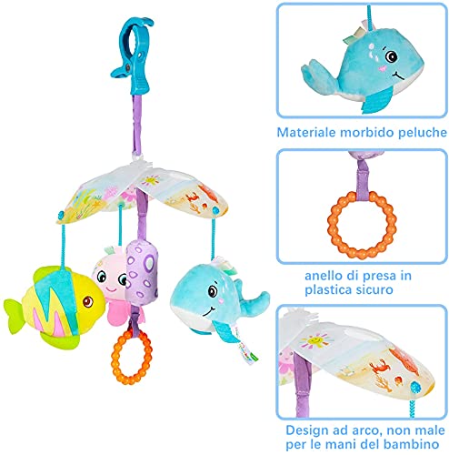 Tibroni Juguete colgante para cochecito de bebé, cochecito, juguete, sonajero con campanillas de viento para bebés de 0 a 12 meses