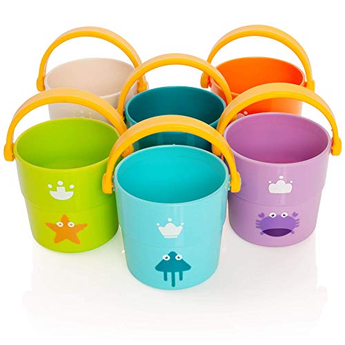 Tippi - Cubos Apilados para los Amantes del mar - Juguete de baño para bebés - Juguete de Piscina para niños