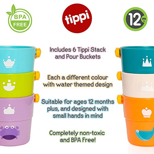 Tippi - Cubos Apilados para los Amantes del mar - Juguete de baño para bebés - Juguete de Piscina para niños