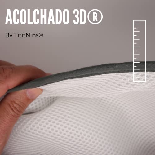 TititNins® - Colchoneta Silla Chicco London Transpirable ESTRELLA GR (Algodón 100% OEKO-TEX) -Acolchado 3D®-