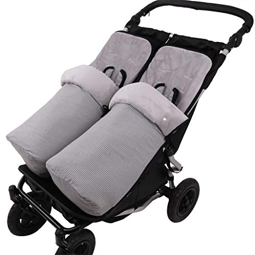 TititNins® - Conjunto 2ud. Saco Silla Invierno Mountain Buggy Duet PATA DE GALLO. Polar