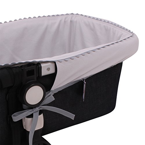 Tititnins® - Funda Capazo Velcro Bugaboo Camaleon 2 y 3 Plus PIQUE GRIS.Gris - Acolchado Transpirable- (100% Algodón)