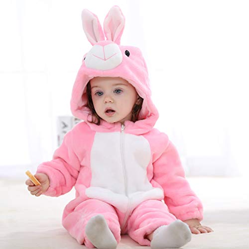 TMOYJPX Disfraces Bebe Animales para Niños Niñas 0-3 años, Disfraz bebe Halloween Mameluco Mono Pelele Pijama Ropa Bebe Recien Nacido 0-24 meses (Conejo, 2.5-3 años)