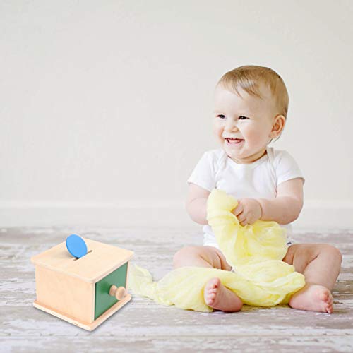 Toddmomy 1 Pieza Montessori Caja de Monedas para Bebés Juguetes de Coordinación de Ojos de Mano de Madera Juguetes de Aprendizaje para Niños Pequeños 1-3 (Estilo de Cajas de Monedas)