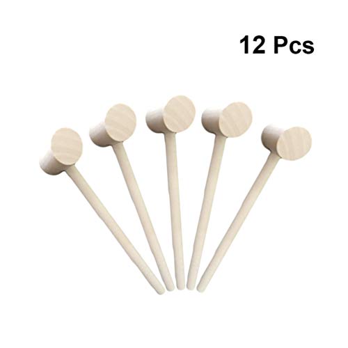 Tomaibaby Mini Martillos de Madera Mazo de Juguete para Golpear Langosta Mariscos Cangrejo Mazo de Madera Dura Galleta de Marisco Natural Martillo de Cangrejo de Madera Natural para