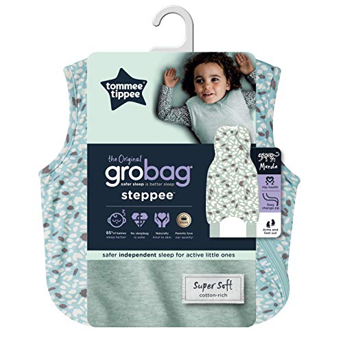 Tommee Tippee The Original Grobag Pelele Steppee, Saco de Dormir para Bebés con Perneras, Tejido Suave Rico en Bambú, Relleno con Certificado OEKO-TEX, 6-18 Meses, 2.5 Tog, Earth Green