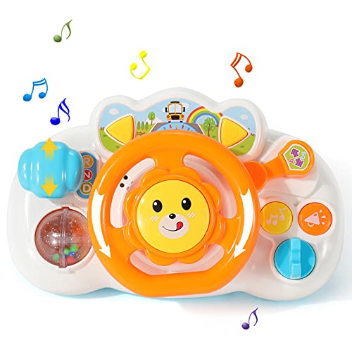 Tovol Zerky - Juguete para bebé con Volante, conducción simulada, Juego de simulación con luz interactiva y música, Juguete Educativo para niños pequeños de 18 Meses