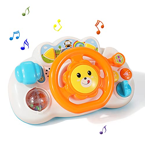 Tovol Zerky - Juguete para bebé con Volante, conducción simulada, Juego de simulación con luz interactiva y música, Juguete Educativo para niños pequeños de 18 Meses