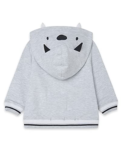 Tuc Tuc Sudadera Felpa con Capucha Cremallera NIÑO Gris Bee Happy FW21, 18M para Bebés