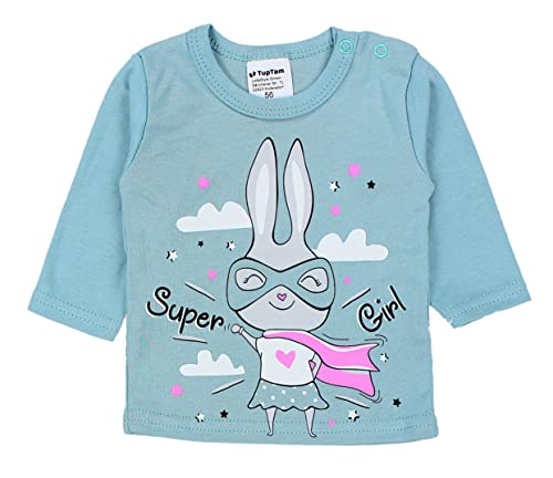 TupTam Camiseta de Bebé para Niña Manga Larga Pack de 5, Mix de Colores 8, 98