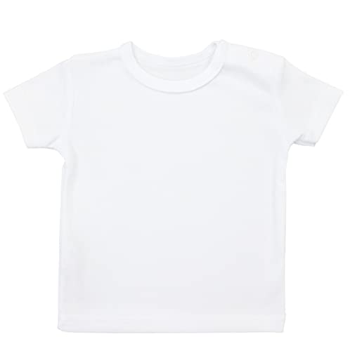 TupTam Camiseta Manga Corta para Bebé, Pack de 5, Blanco, 86