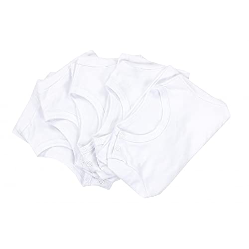 TupTam Camiseta Manga Corta para Bebé, Pack de 5, Blanco, 86