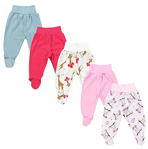 TupTam Pantalón con Pies de Bebé Pack de 5, Niña 2, 74