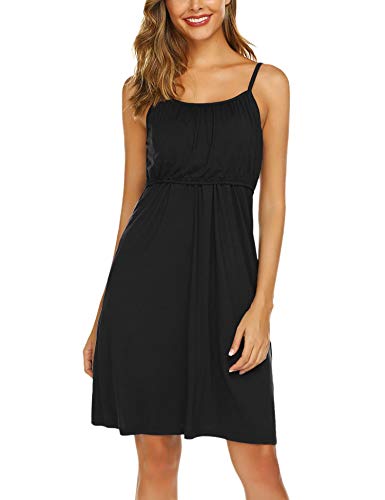 UNibelle Vestido de lactancia para mujer, sin mangas, vestido de lactancia, para verano, sin aros., 01_negro, XL