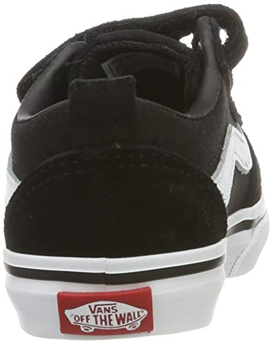 Vans Ward V-Velcro Suede, Zapatillas Unisex niños, Black/White Iju, 23.5 EU