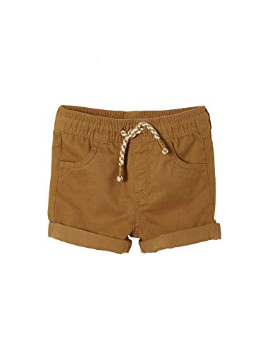 VERTBAUDET Short de Sarga con Cintura elástica para bebé niño Marron Medio Liso 18M-81CM