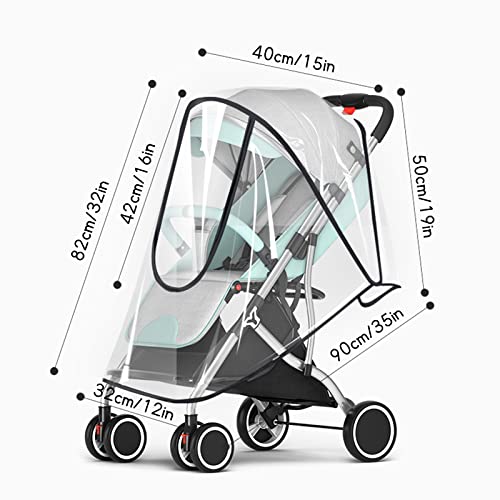 Vesaneae Protector de Lluvia Universal para Silla de Paseo, Transparente Cubierta de Lluvia para Cochecitos, Burbuja de Lluvia Protectore, con Cremallera, Funda de lluvia para Cochecitos Carrito