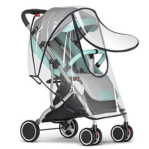 Vesaneae Protector de Lluvia Universal para Silla de Paseo, Transparente Cubierta de Lluvia para Cochecitos, Burbuja de Lluvia Protectore, con Cremallera, Funda de lluvia para Cochecitos Carrito