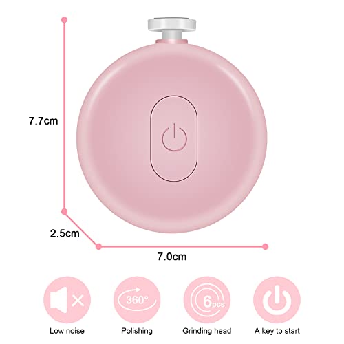 Vicloon Lima de Uñas Bebé, Cortaúñas Eléctrico para Niños, Juego de Uñas para Dedos de Los Pies, Cortaúñas Silencioso 6 en 1 Cortador,Juego de Uñas El Cuidado del Recién Nacido(Rosa)