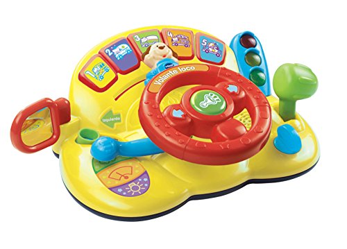 VTech -Mis primeras Teclas Ordenador Infantil con Tres Modos de Juegos Que enseña Animales, Colores, Formas y Notas Musicales + Volante Loco, Juguete para bebés +12 Meses, 3 Modos de Juego