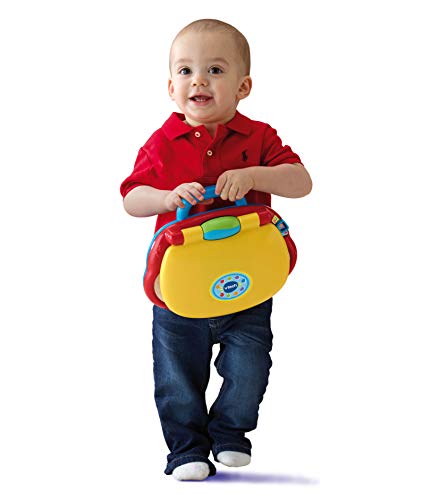 VTech -Mis primeras Teclas Ordenador Infantil con Tres Modos de Juegos Que enseña Animales, Colores, Formas y Notas Musicales + Volante Loco, Juguete para bebés +12 Meses, 3 Modos de Juego