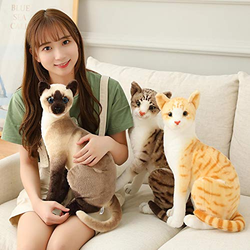 WWWL Peluche 1pc 40CM Lindo Peluche siamés Gato Almohada muñecas Suaves Animales Rellenos cojín sofá decoración Dibujos Animados Juguetes de Felpa para los niños niños 40CM Siamesecat