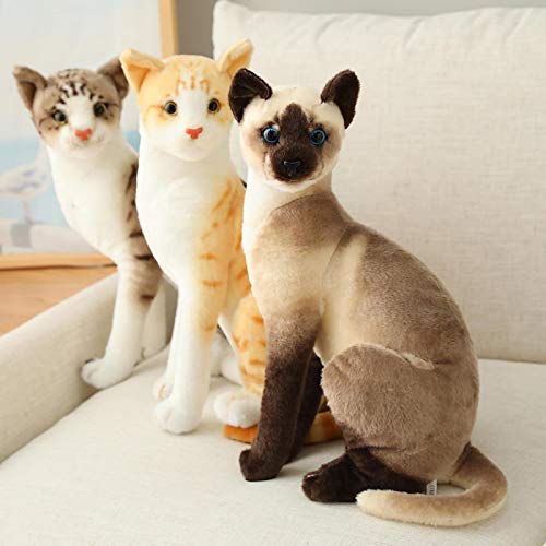 WWWL Peluche 1pc 40CM Lindo Peluche siamés Gato Almohada muñecas Suaves Animales Rellenos cojín sofá decoración Dibujos Animados Juguetes de Felpa para los niños niños 40CM Siamesecat