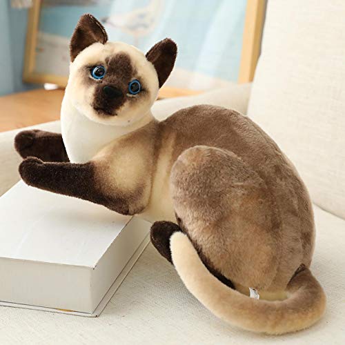 WWWL Peluche 1pc 40CM Lindo Peluche siamés Gato Almohada muñecas Suaves Animales Rellenos cojín sofá decoración Dibujos Animados Juguetes de Felpa para los niños niños 40CM Siamesecat