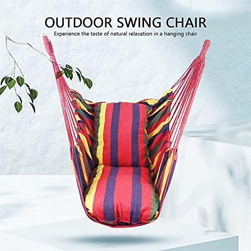 WXYNT Hamaca al Aire Libre Swing ESPLEAN Silla Que Colgando Silla DE Swing PORTÁTIS RELAJACION DE Liva Cambiar Camping Camping Camping TRAZZY Silly SIN ALMOWOW (Color : Red and Yellow B)