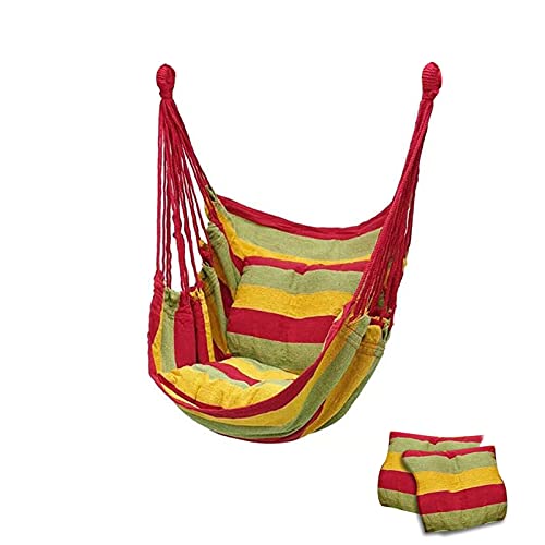 WXYNT Hamaca al Aire Libre Swing ESPLEAN Silla Que Colgando Silla DE Swing PORTÁTIS RELAJACION DE Liva Cambiar Camping Camping Camping TRAZZY Silly SIN ALMOWOW (Color : Red and Yellow B)