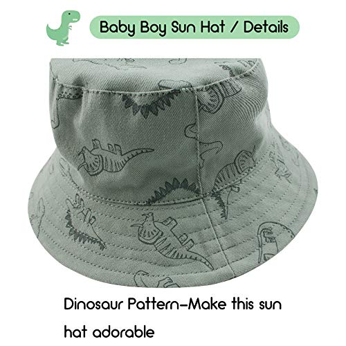 XIAOHAWANG Sombrero de Sol para bebé niño pequeño Dinosaurio Cubo Sombreros Verano bebé niños Playa Gorras…