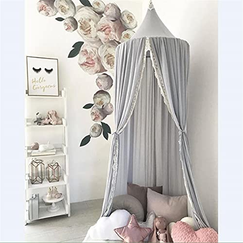 xinyawl Mosquitera para Cama Baby Canopy Redondo cúpula cúpula mosquitero Net niños Jugar Carpas de casa Verano Gasa Cama Cama Cortina Valencia niño decoración (Color : Light Pink)