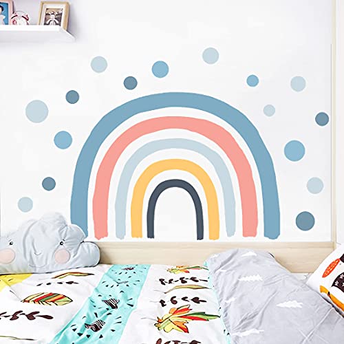 YXHZVON Adhesivo Ddecorativo para pared Infantil, 73 cm (H) x 116 cm (W) Arcoiris de la Habitación del Bebé Pegatinas de Puntos, Vinilos Decorativos de pared Infantiles Bebés