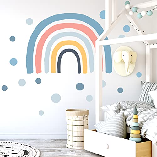 YXHZVON Adhesivo Ddecorativo para pared Infantil, 73 cm (H) x 116 cm (W) Arcoiris de la Habitación del Bebé Pegatinas de Puntos, Vinilos Decorativos de pared Infantiles Bebés