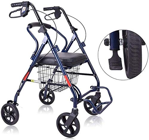 Z-SEAT Carrito de Compras para Personas Mayores, Bastidor para Caminar, Carrito de Movilidad, Carrito de Paseo Ligero, Carrito de Scooter con Asiento y Cesta