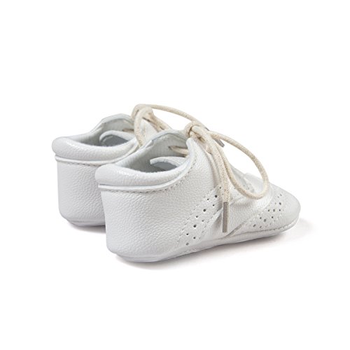 Zapatos sneakers para bebés, de cuero sintético blanco blanco Talla:6-12 meses