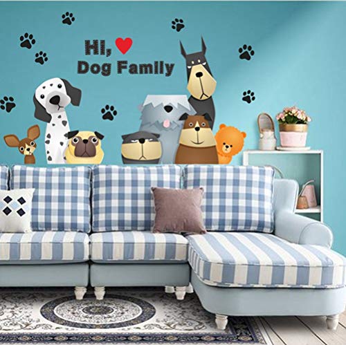 ZBYLL  Pegatinas De Pared Preciosa Perros Paw Para Niños Habitaciones Puerta Del Automóvil A La Decoración Del Hogar Animales De Dibujos Animados Vinilos Adhesivos Decoración Diy Cartel Pvc Arte Mural