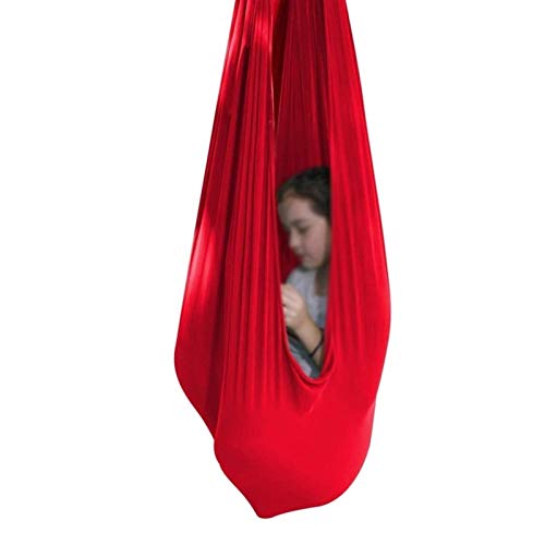 ZCXBHD Hamaca Oscilación Columpio De Terapia Abrazo Ideal for La Integración Sensorial Swing De Yoga con Mosquetón hasta 440 Lbs (Color : Red, Size : 150x280cm/59x110in)