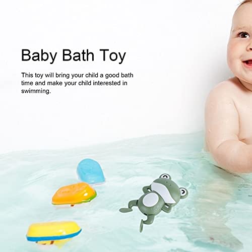 Zerodis Juguetes de Baño de Rana para Bebés, Lindos Juguetes Flotantes para Bañera de Cuerda Juego de Ducha de Natación para Niños(Verde)