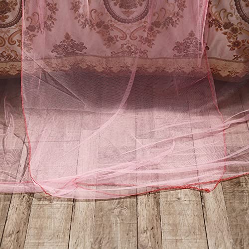 ZRE Cúpula de mosquitera, Cama de Princesa, Dosel, Cortina de Red, Encaje Redondo con Luces de Cadena de Estrellas para decoración, Uso en el hogar y Viajes, Carpa para Mosquitos, Rosa