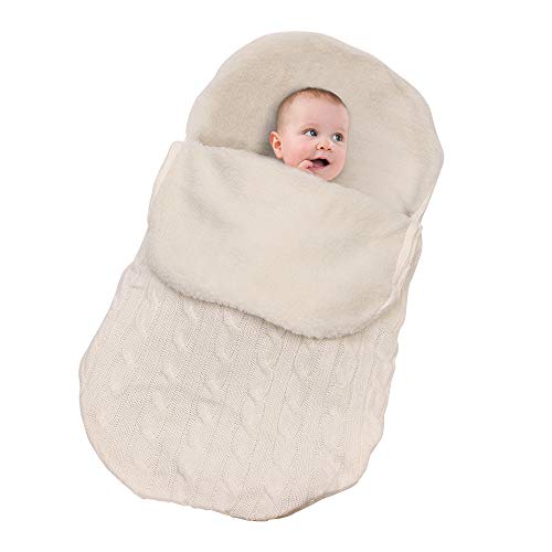 ZYEZI Manta De Punto De Ganchillo Para Bebé, Saco De Dormir Universal Para Recién Nacido Swaddle Stroller Wrap