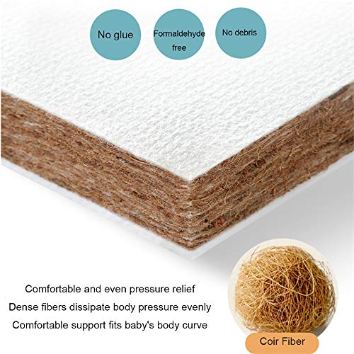 ZYFWBDZ Colchón para bebé, Cama para bebé Estera de Palma Estera de Palma de Coco Colchón para niños, Estera para Dormir extraíble y Lavable,90 * 45CM