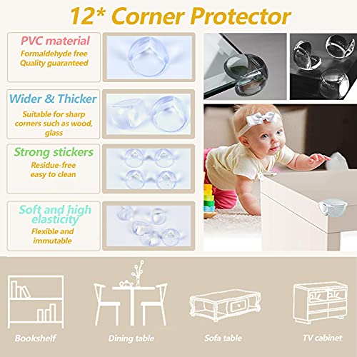 42 Kit de Seguridad para Bebés 12* Protectores de Esquinas 8* Cierres para Armarios 8* Bebé de Seguridad Bloqueo 12* Protector de Enchufes 2* Tope Clip Protector Puerta Seguridad para tus Hijos