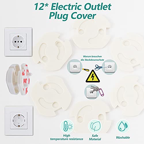 42 Kit de Seguridad para Bebés 12* Protectores de Esquinas 8* Cierres para Armarios 8* Bebé de Seguridad Bloqueo 12* Protector de Enchufes 2* Tope Clip Protector Puerta Seguridad para tus Hijos