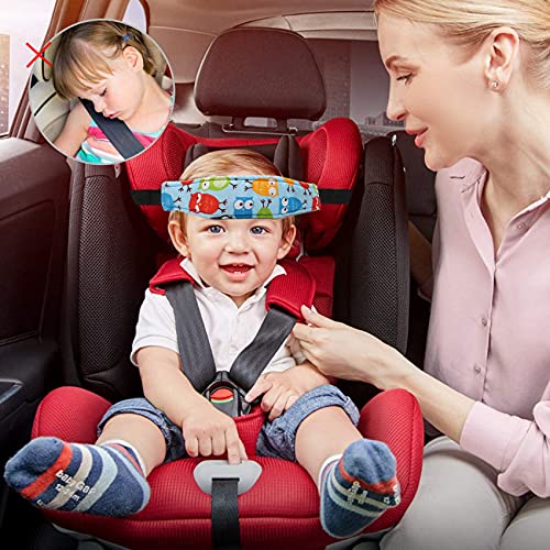 Abnaok Sujeta Cabezas Coche para Niños , 2 Soporte Seguridad Cabeza Niños Soporte Cabeza Niño Coche Se Puede Utilizar para Inmovilizar y Proteger la Cabeza del Bebé. (Azul)