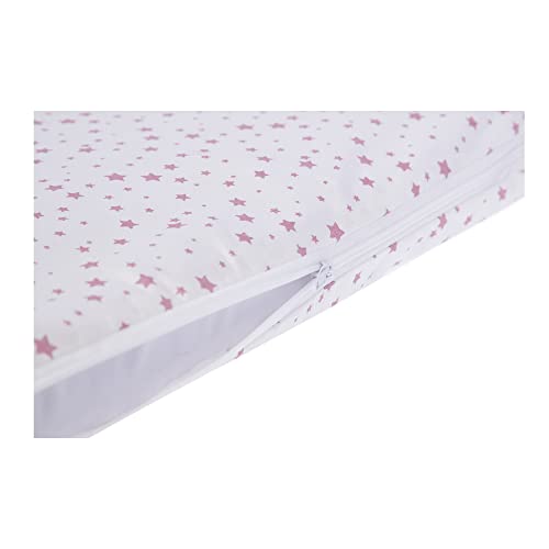 Acomoda Textil - Colchón Minicuna 80x50x5 cm. Colchón para Bebé Impermeable y Transpirable, Funda Desenfundable y Lavable 100% Algodón. (Minicuna 80x50x5 cm, Rosa)